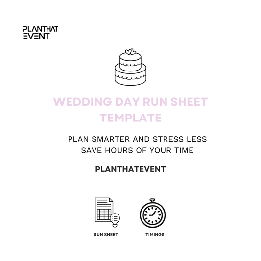 Wedding Day Run Sheet Template - Bridal Planning Template