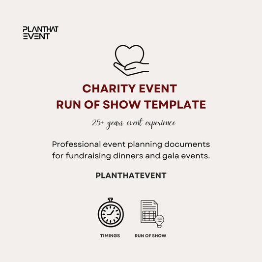 Charity Event Run of Show Template - Event Planning Template