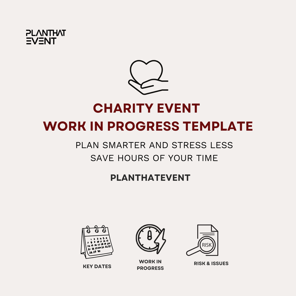 Charity Event Work in Progress Template - Excel