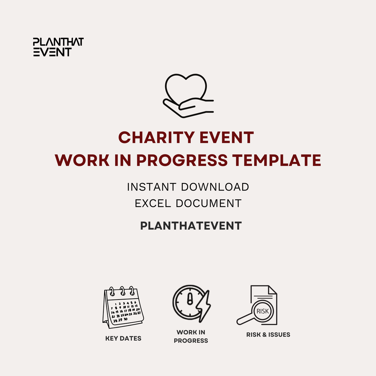 Charity Event Work in Progress Template - Excel