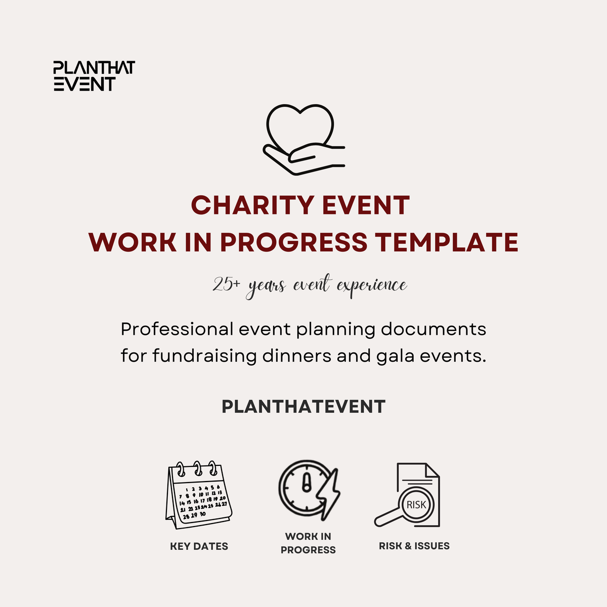 Charity Event Work in Progress Template - Excel
