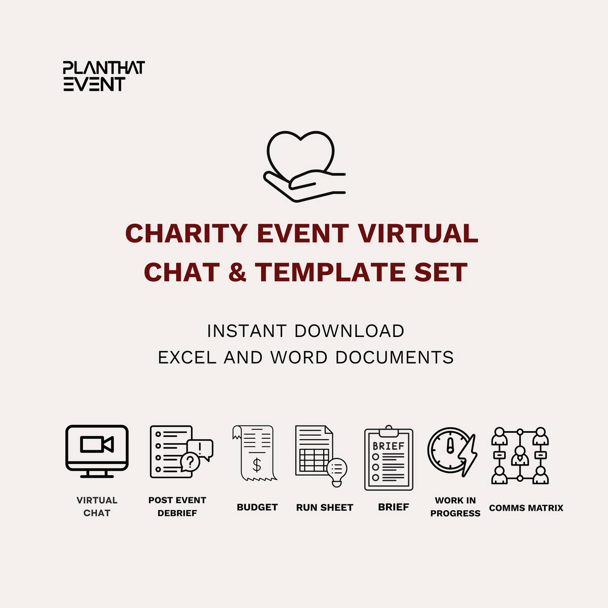Charity Event Template Set | Virtual Consultation | Complete Planning Template Set