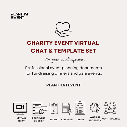 Charity Event Template Set | Virtual Consultation | Complete Planning Template Set