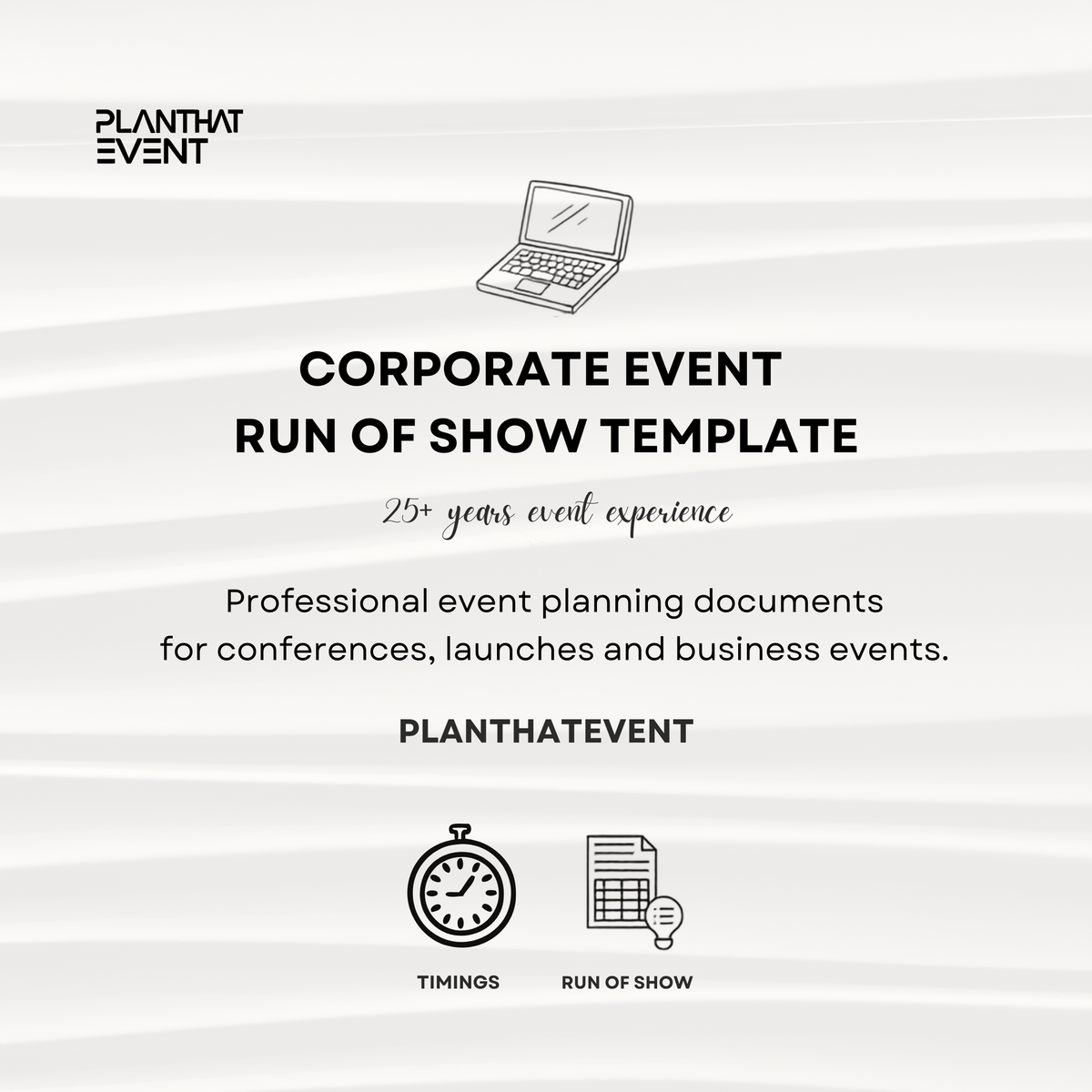 Corporate Event Run of Show Template - Event Planning Template