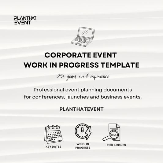 Corporate Event Work in Progress Template - Excel