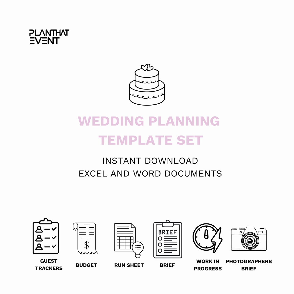 Wedding Planning Template Set - Complete Bridal Planning Toolkit