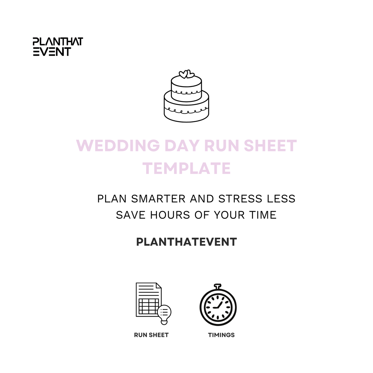 Wedding Day Run Sheet Template - Bridal Planning Template
