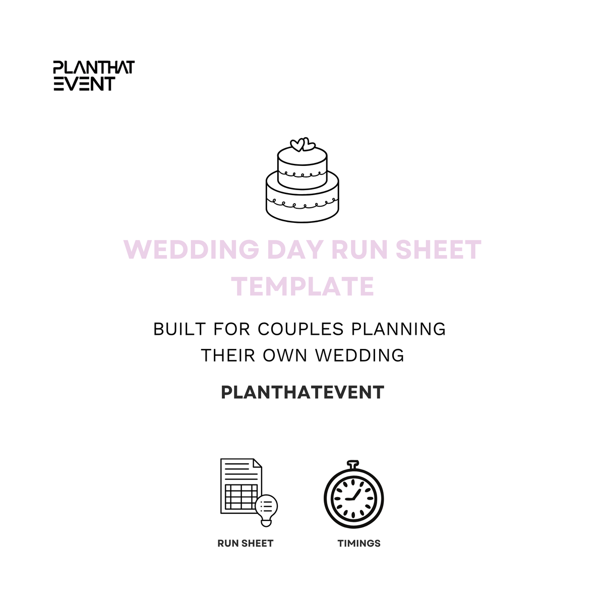 Wedding Day Run Sheet Template - Bridal Planning Template